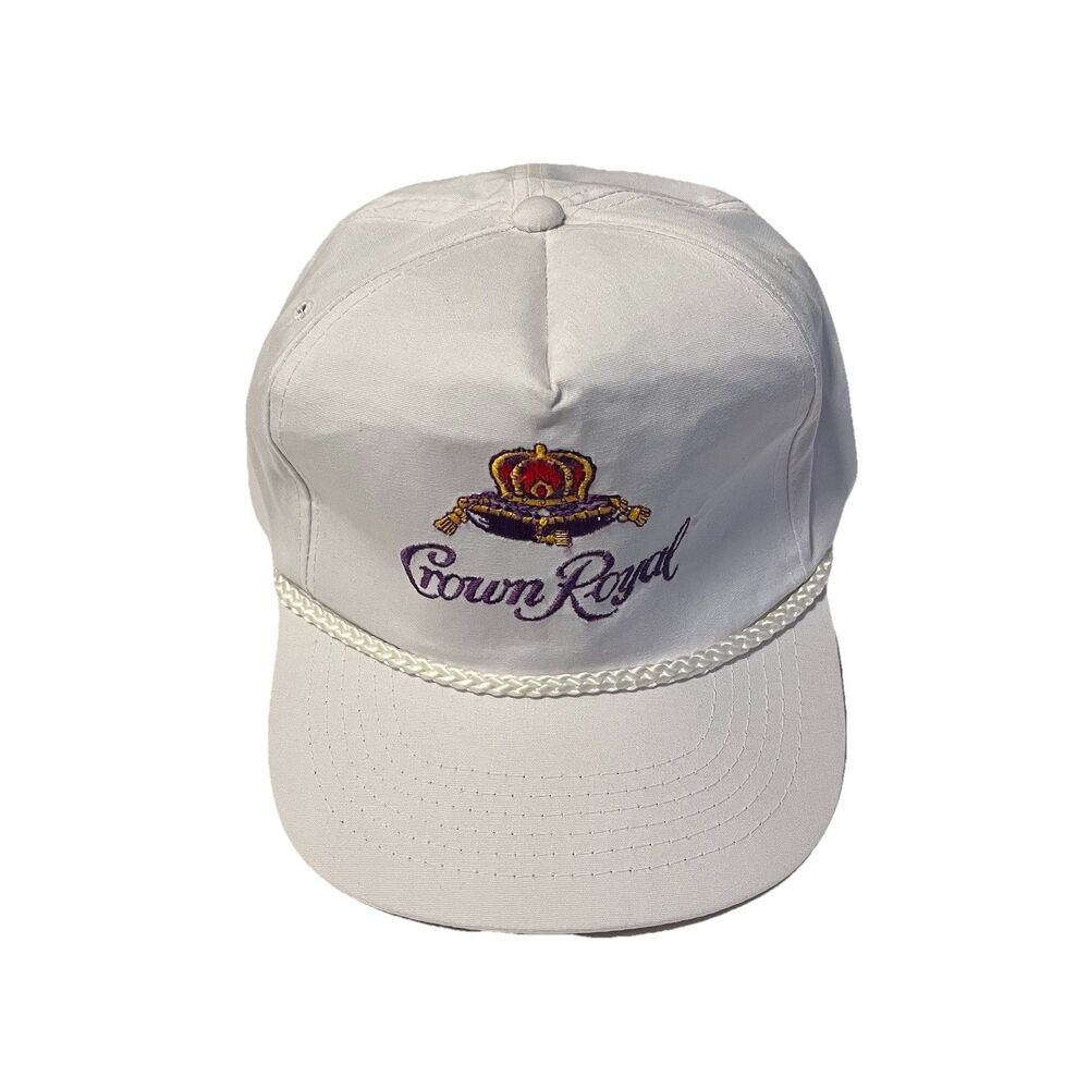 Crown Royal Whisky Vintage Embroidered  Promo Snapback Hat Rope Cap